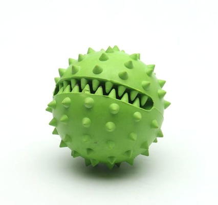 Green Cleaning 7cm Rubber Dog Ball Pet Dog Treat Chew Toys With No Teeth